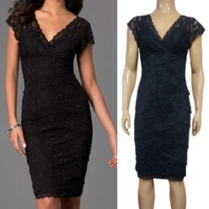 Black Lace V-Neck Sheath Dress
